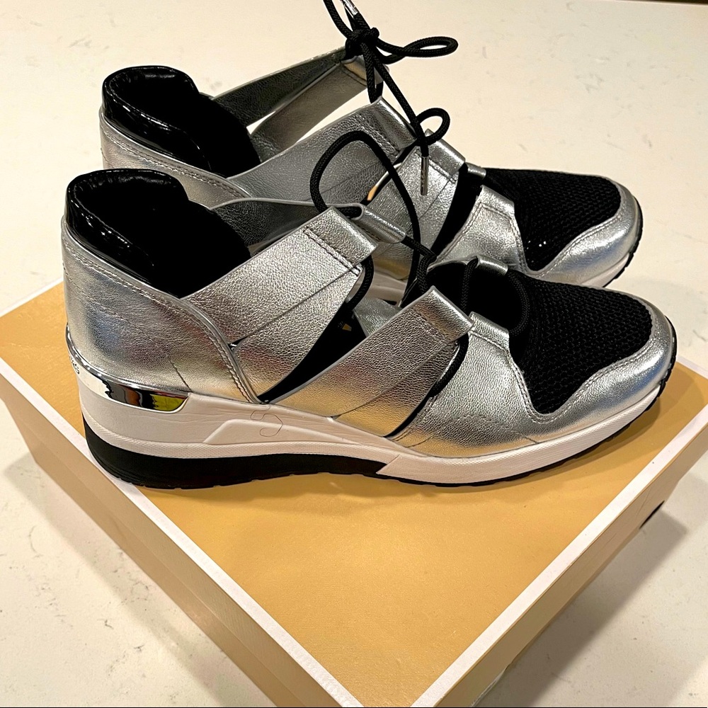 Michael Kors Silver & Black Sneakers